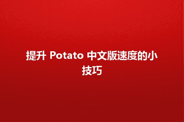 提升 Potato 中文版速度的小技巧 🚀💡