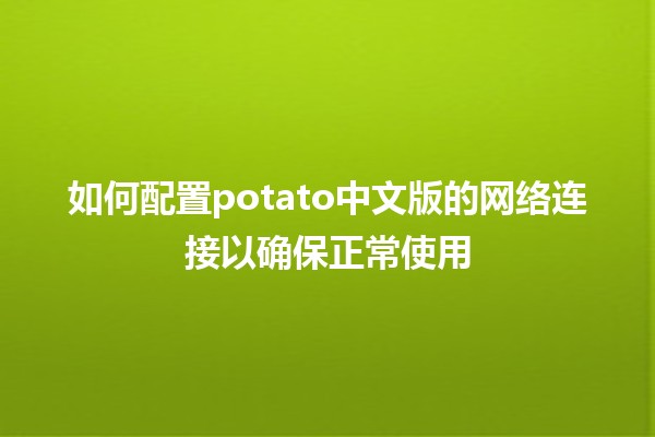 如何配置potato中文版的网络连接以确保正常使用 🥔💻