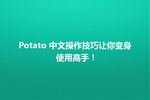 Potato 中文操作技巧📱🍟让你变身使用高手！