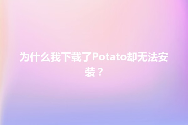 为什么我下载了Potato却无法安装？🔧🚫