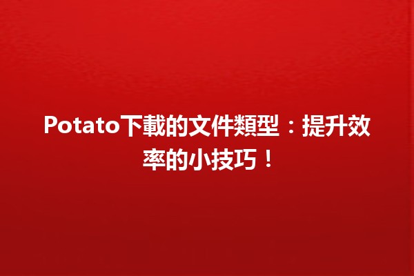 🥔Potato下載的文件類型：提升效率的小技巧！