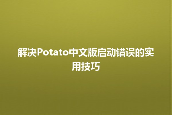 解决Potato中文版启动错误的实用技巧🚀