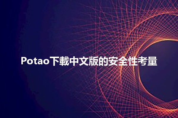 🚀 Potao下載中文版的安全性考量