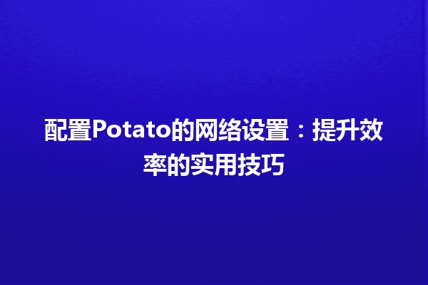 🥔 配置Potato的网络设置：提升效率的实用技巧