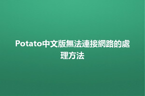 Potato中文版無法連接網路的處理方法🛠️