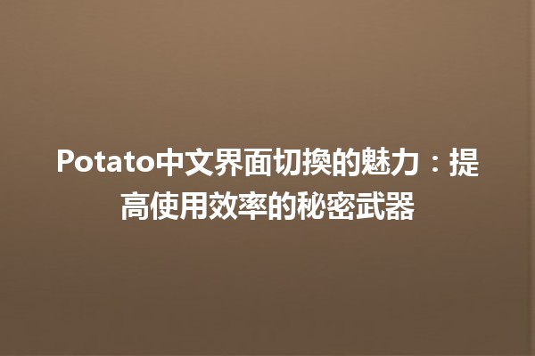 Potato中文界面切換的魅力✨：提高使用效率的秘密武器