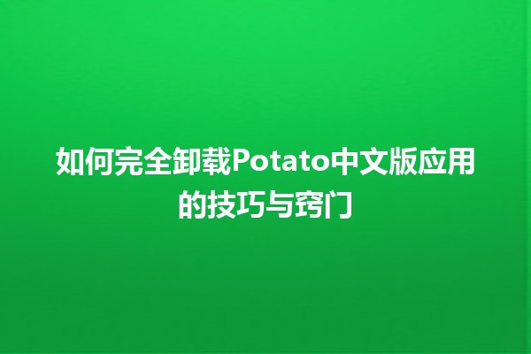 如何完全卸载Potato中文版应用的技巧与窍门 🍟🖥️