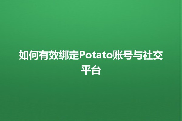 如何有效绑定Potato账号与社交平台 🤝✨