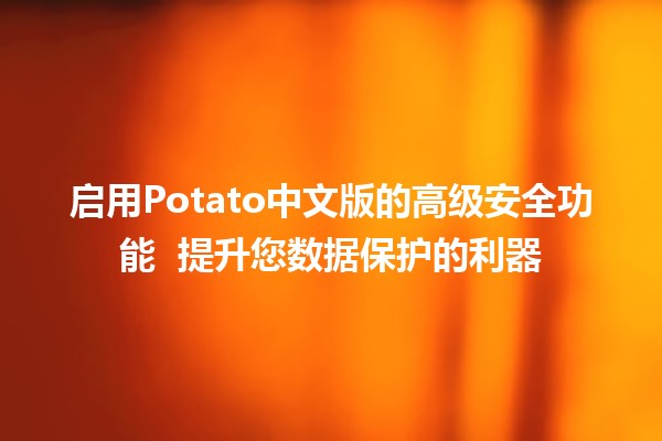 启用Potato中文版的高级安全功能 🛡️🔐 提升您数据保护的利器