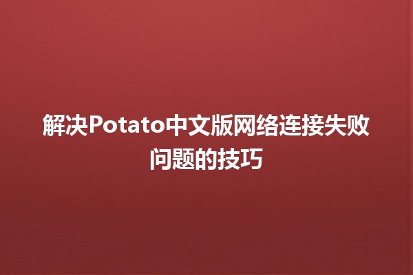 解决Potato中文版网络连接失败问题的技巧🔧🌐