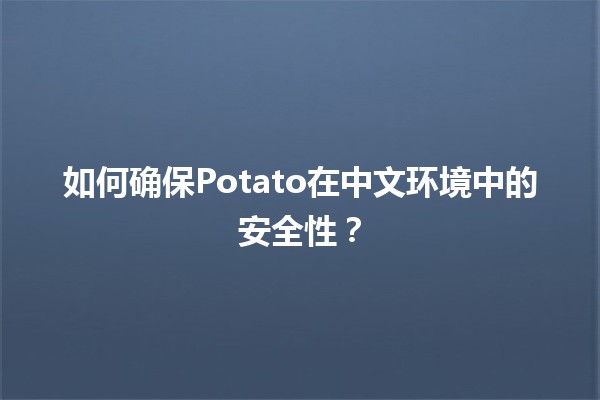 🥔 如何确保Potato在中文环境中的安全性？