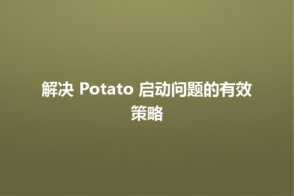 解决 Potato 启动问题的有效策略 🥔🚀