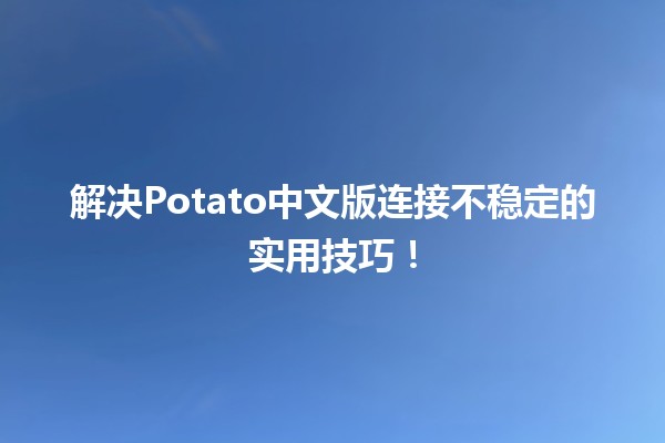 🚀 解决Potato中文版连接不稳定的实用技巧！