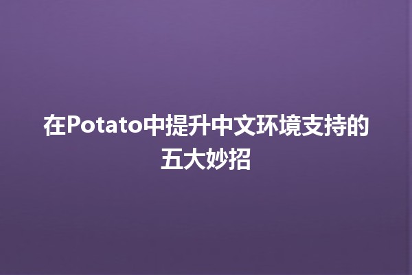 🌟 在Potato中提升中文环境支持的五大妙招✨