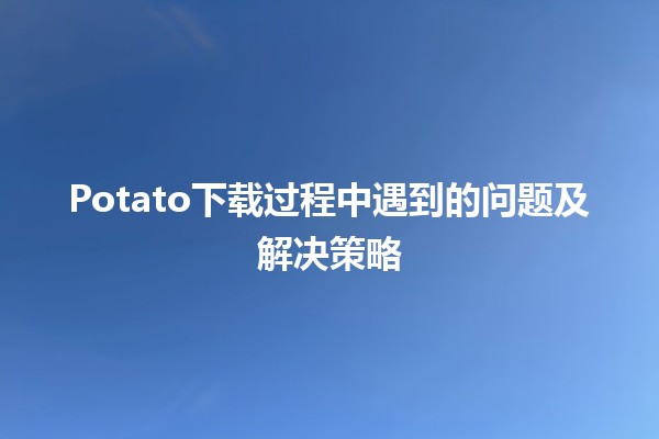 Potato下载过程中遇到的问题及解决策略 🥔💻