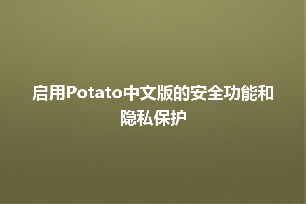 启用Potato中文版的安全功能和隐私保护 💻🔒