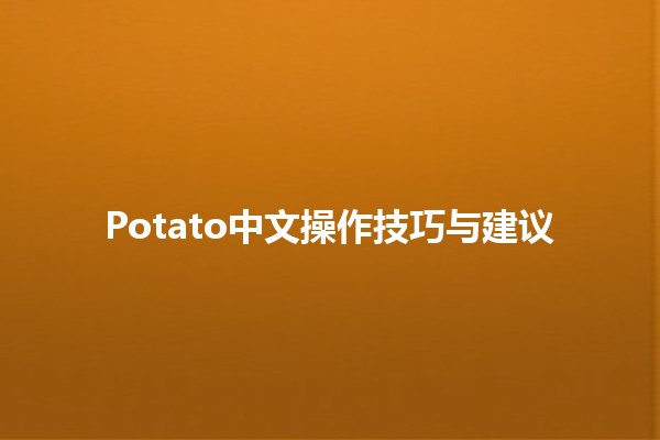 Potato中文操作技巧与建议🥔✨