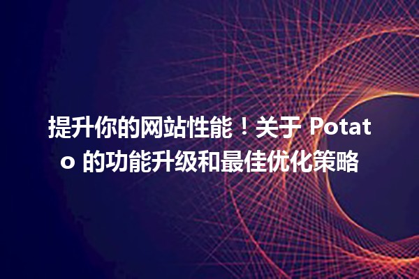 🚀 提升你的网站性能！关于 Potato 的功能升级和最佳优化策略 💻