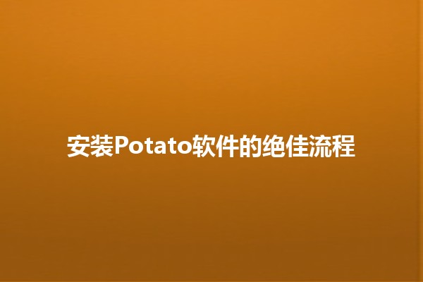 安装Potato软件的绝佳流程 🥔💻