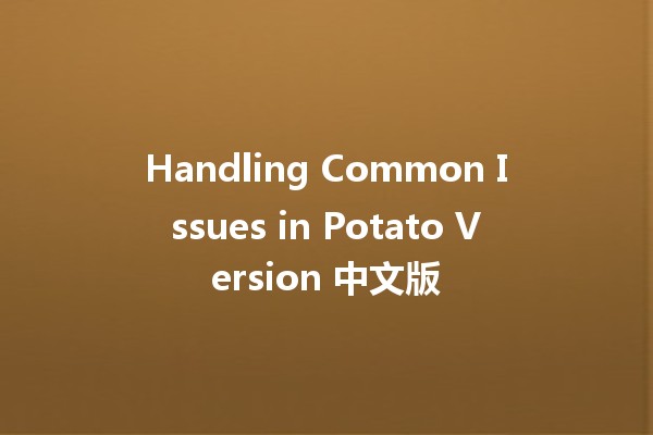 Handling Common Issues in Potato Version 中文版 🥔✨