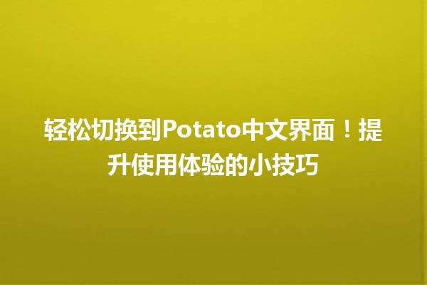 🥔轻松切换到Potato中文界面！提升使用体验的小技巧✨