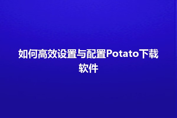 如何高效设置与配置Potato下载软件📥💻