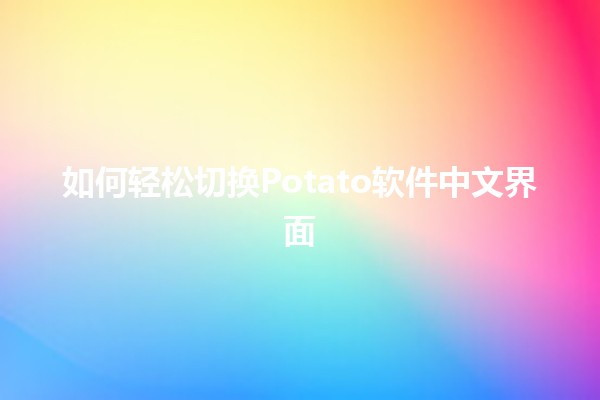 🥔如何轻松切换Potato软件中文界面