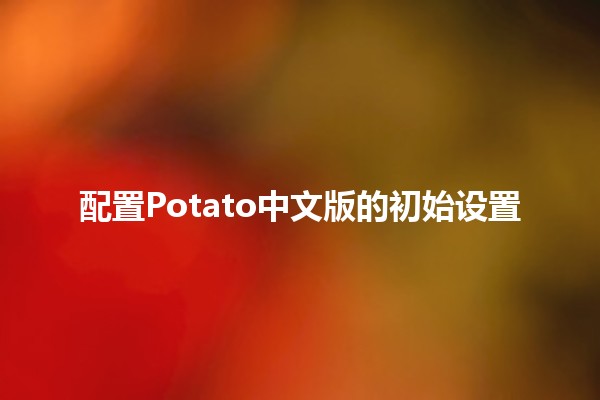 配置Potato中文版的初始设置 🌟🔥