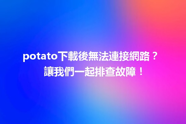 potato下載後無法連接網路？🔧 讓我們一起排查故障！