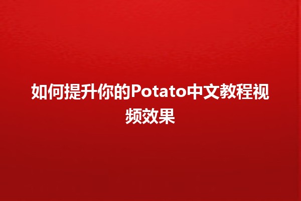 如何提升你的Potato中文教程视频效果📹🏆