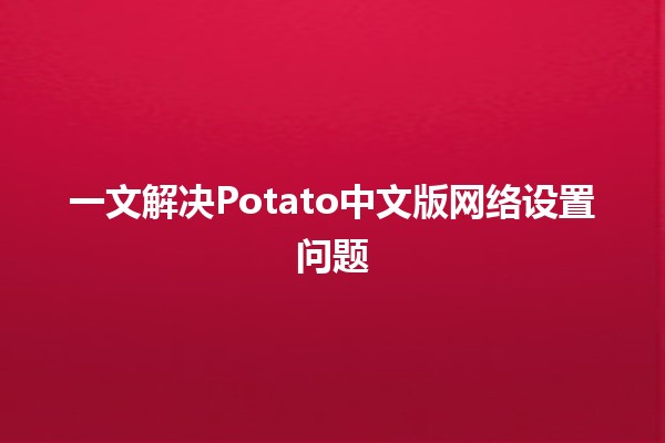 一文解决Potato中文版网络设置问题📡💻