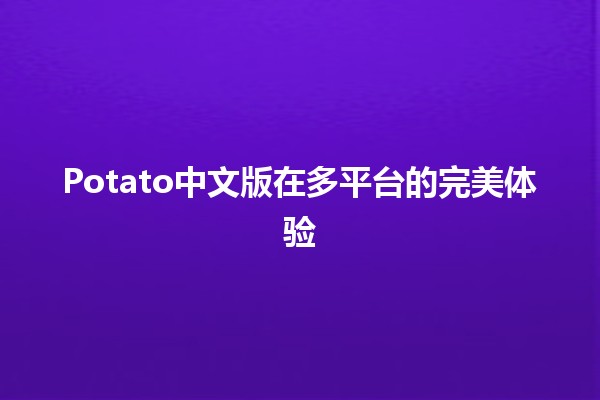 🍟 Potato中文版在多平台的完美体验🌟