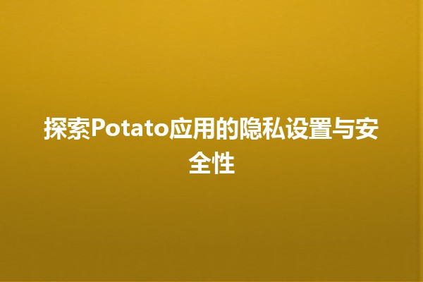 🍟探索Potato应用的隐私设置与安全性⚠️