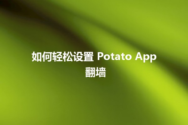 如何轻松设置 Potato App 翻墙 🌐🚀