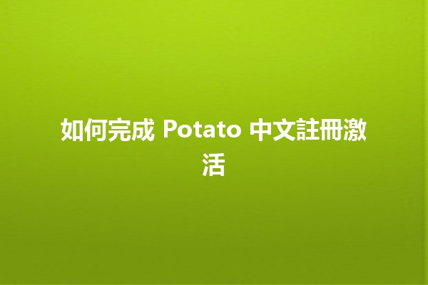 如何完成 Potato 中文註冊激活 ✨