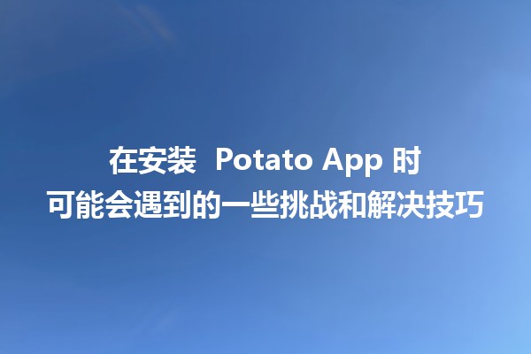 在安装 🚀 Potato App 时可能会遇到的一些挑战和解决技巧