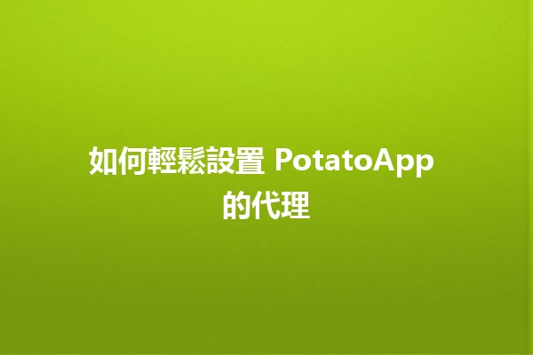 如何輕鬆設置 PotatoApp 的代理 🎉💻