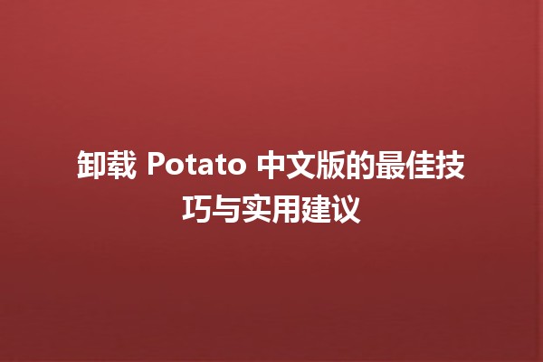 卸载 Potato 中文版的最佳技巧与实用建议 🚀🖥️